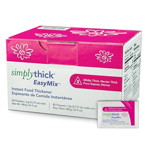 SimplyThick EasyMix  80 unidades de paquetes individuales de 0.21 oz  Espesante de gel para aquellos con disfagia y trastornos de deglución  Crea un