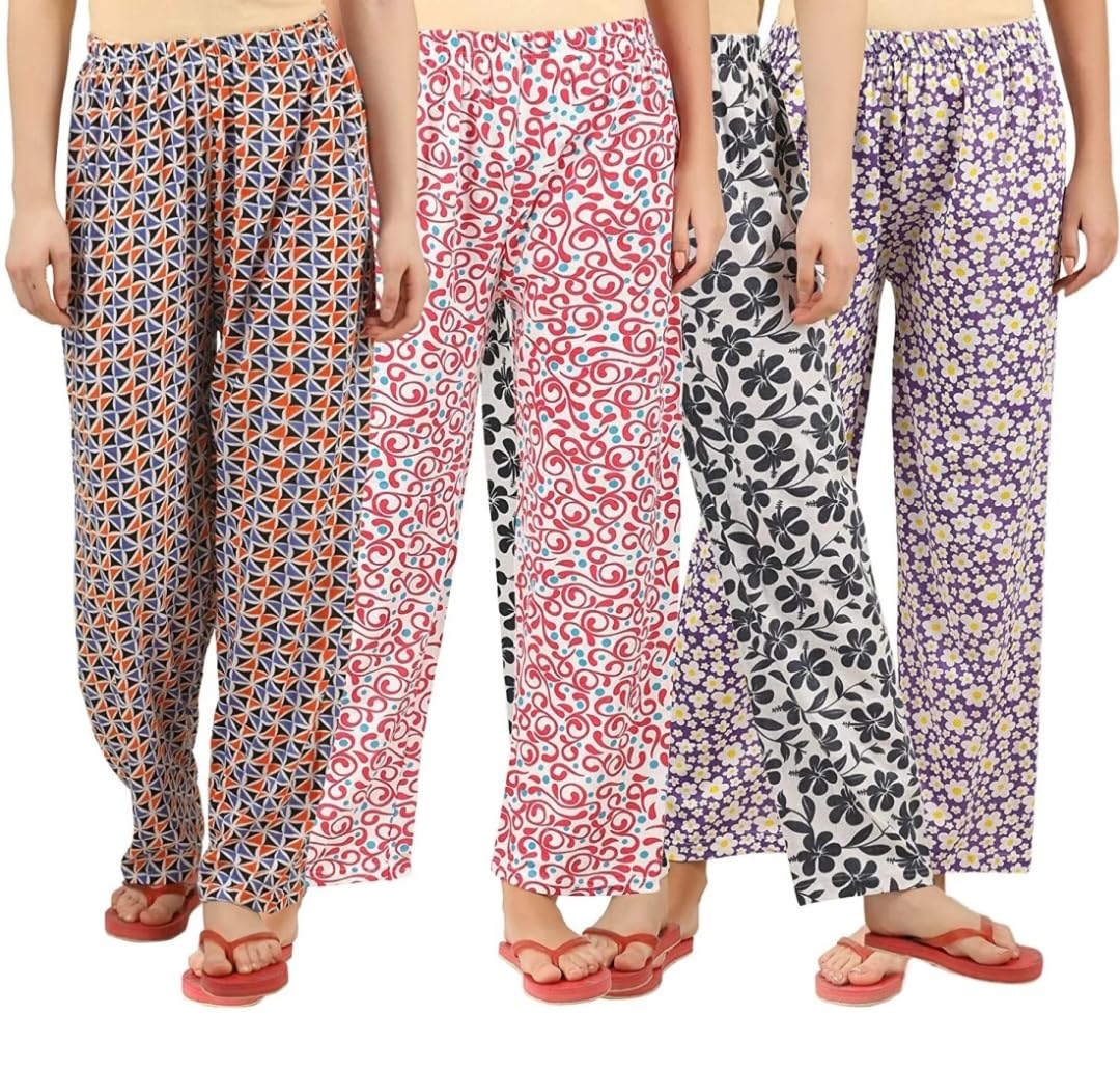 Womens Track Pant Lower Fully Stretchable Free Size Cotton Printed Payjama/Lounge Wear –Soft Cotton Night Wear/Pyjama for Women(Pack of 4Pcs),Prints May Vary (Assorted Pyjama)-image-29