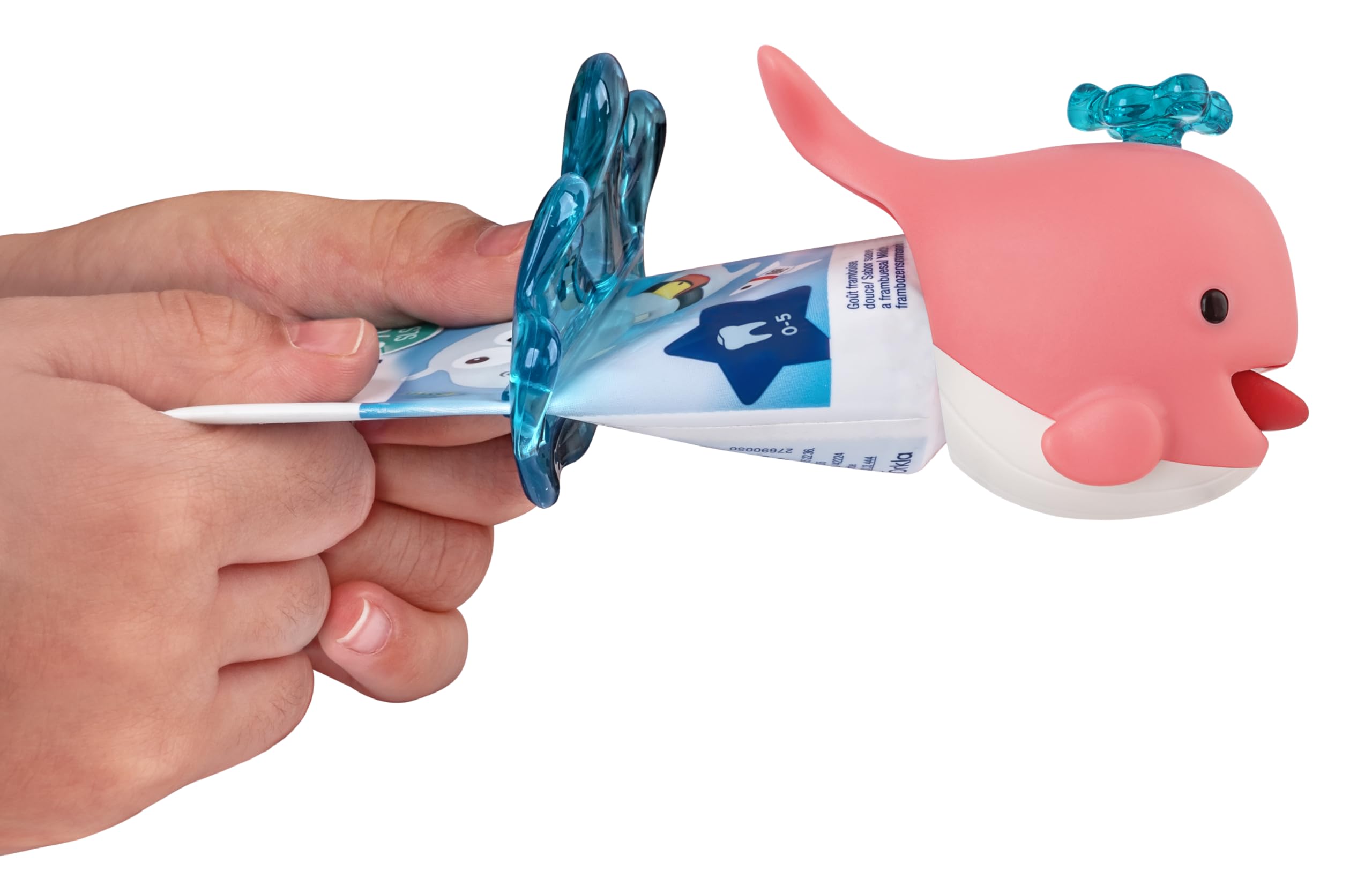 Flipper Whale Pink Toothpaste Squirter for Kids – Fun and Easy Toothpaste Dispenser, Flipper squeezer works well on most toothpaste tubes- Easy to use, Made in Malaysia, 3Y+