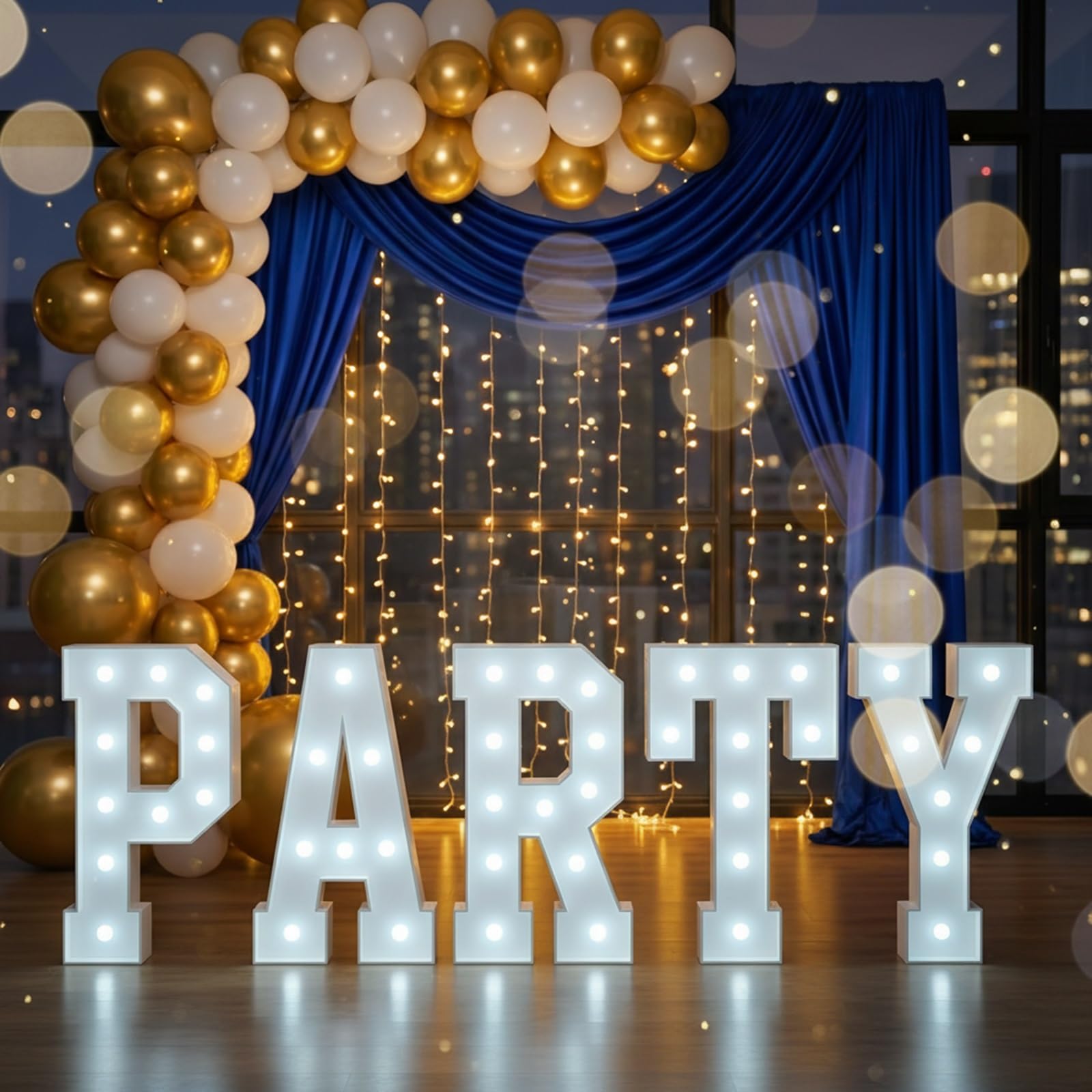 De Cumpleaños De 4 Pies Con Letras Iluminadas LED | 26 Letras Y Letras Y Luz Cálida/Blanca Espuma Cartón Decoración Aniversario Boda Graduación(Letter R,Cool Light)