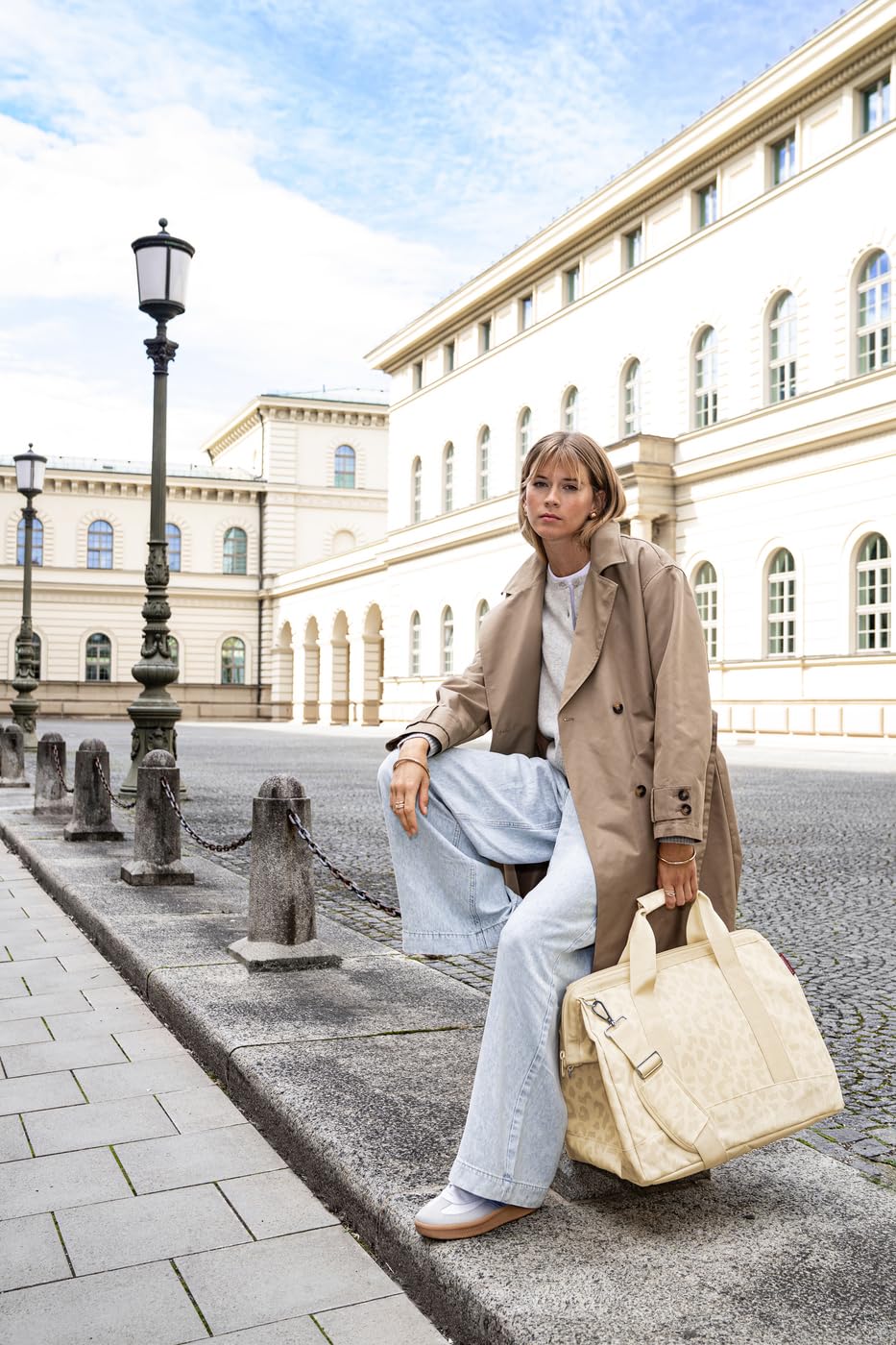 reisenthel Allrounder L - Borsa da dottore versatile per viaggi, lavoro o tempo libero, con design funzionale ed elegante, Leo Vanilla, Einheitsgröße, casual