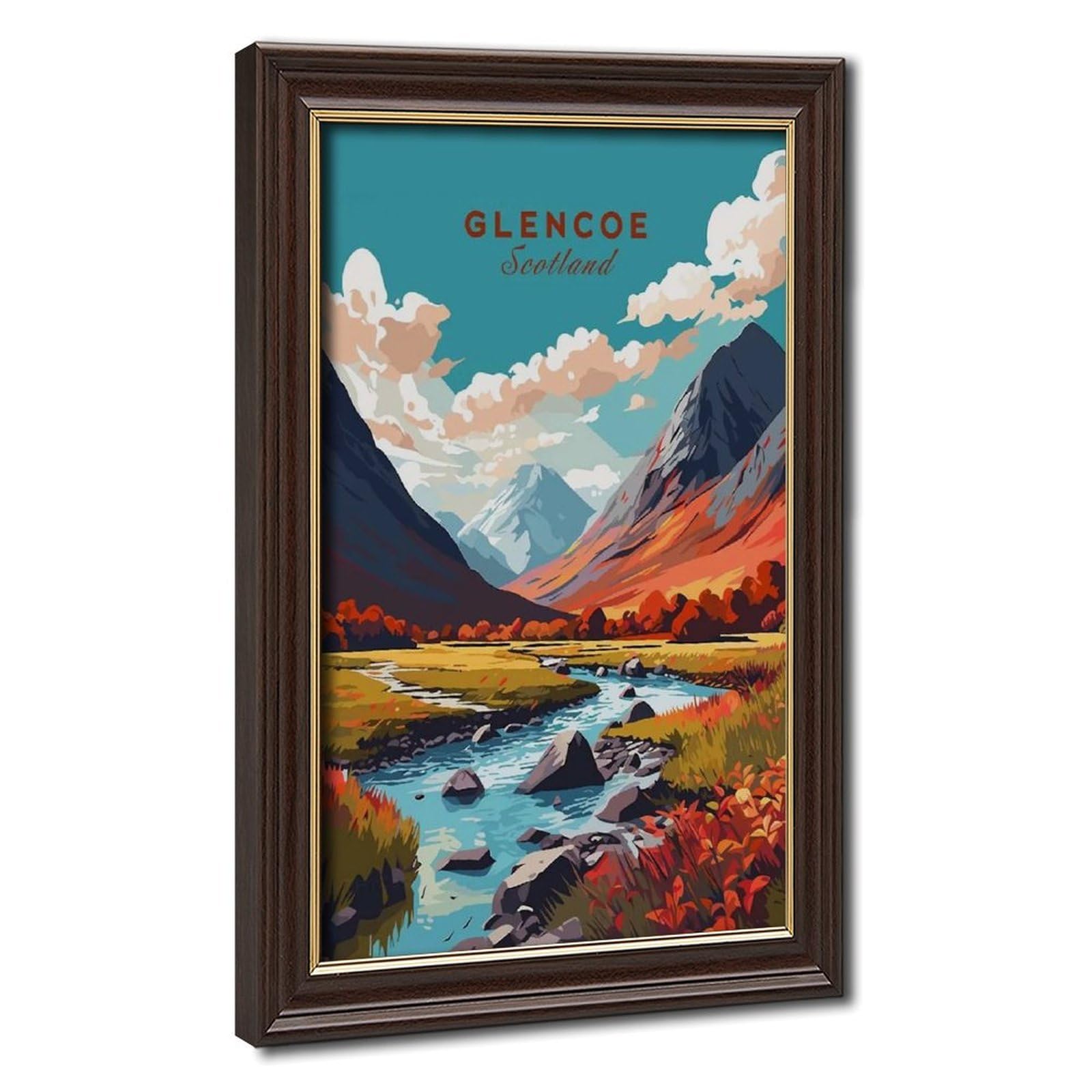 Bareronor Mokume Gane Frame-Style Glencoe Canvas Poster For Living Room Decor Gift