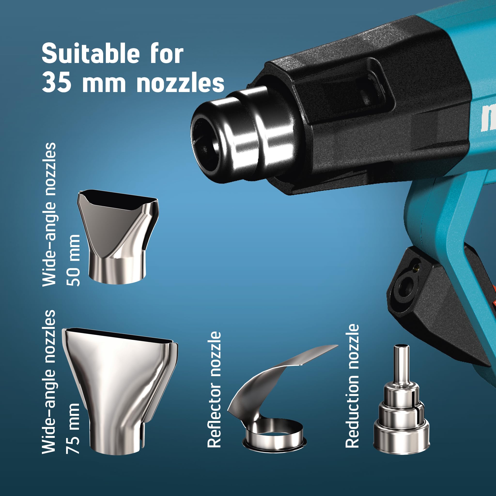NOVUS TOOLS Pistolet à air chaud H-250, 80-600 °C, chauffage en céramique