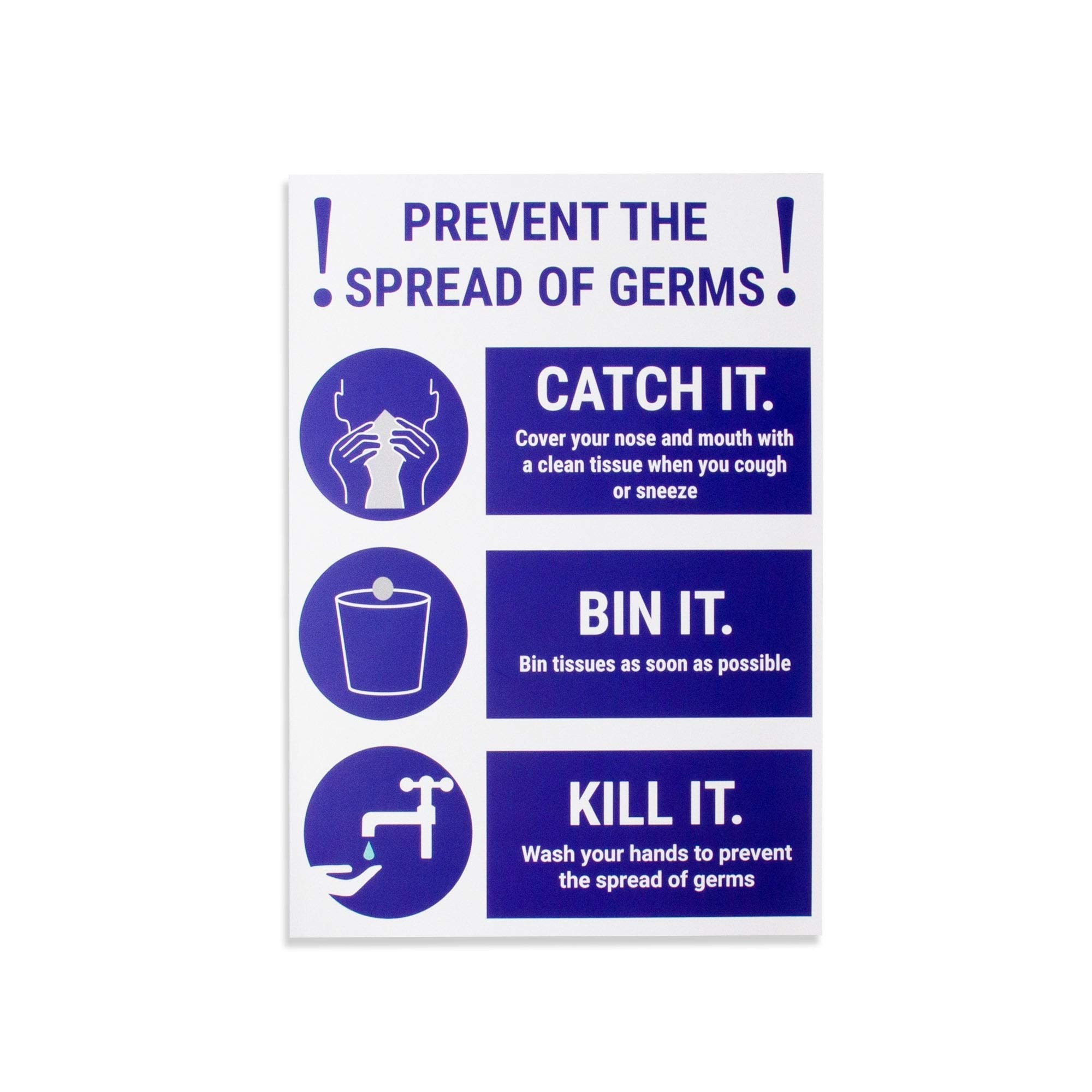 White Prevent The Spread of Germs Magnetic Sign to Ensure Staff and Customers Prevent the Spread of Germs