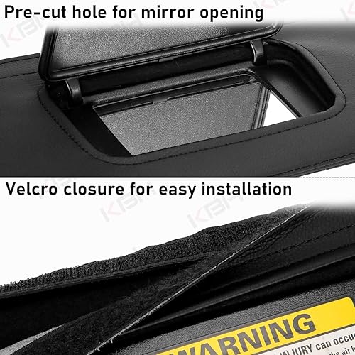 Miniatura 2 de KBH Cubierta de visera solar para Ford Mustang 1994-2004, borde de cuero de vinilo, cubierta protectora de parasol para automóvil, lado izquierdo y