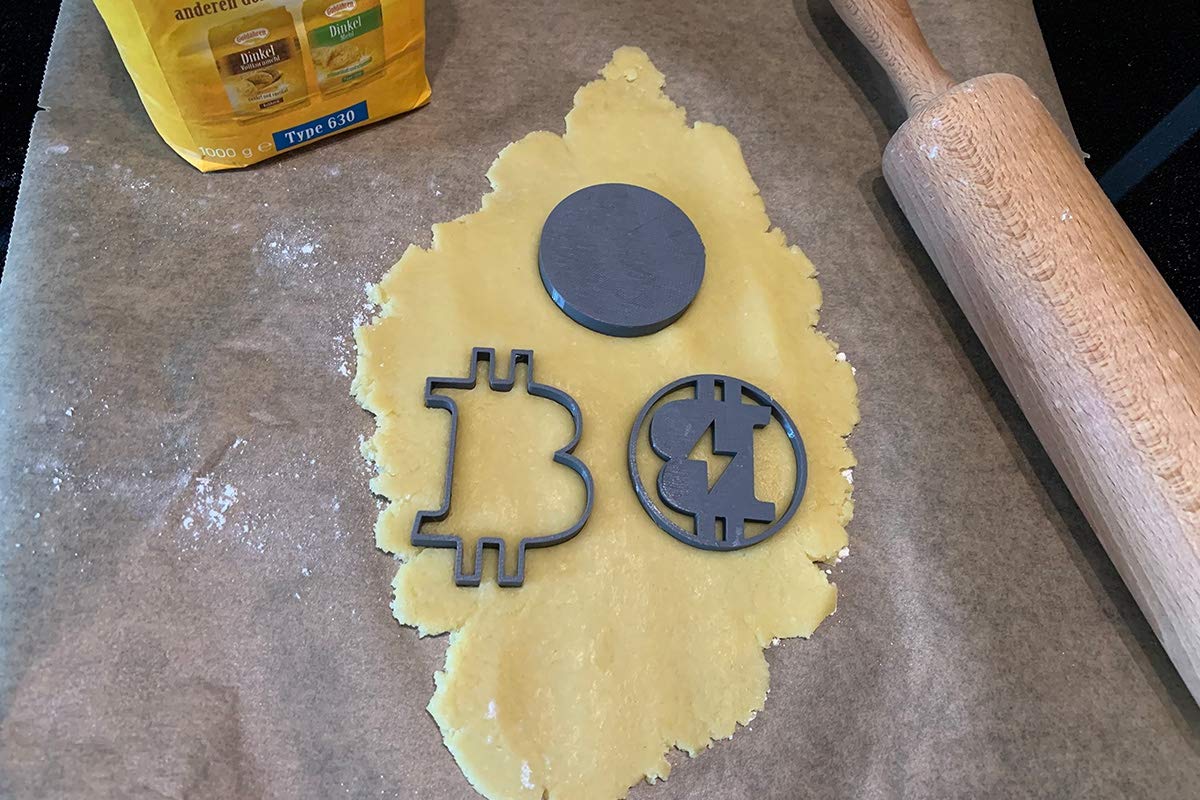 Set di 3 formine per biscotti Bitcoin, con logo Bitcoin, per alimenti, made in Germany, regalo cripto