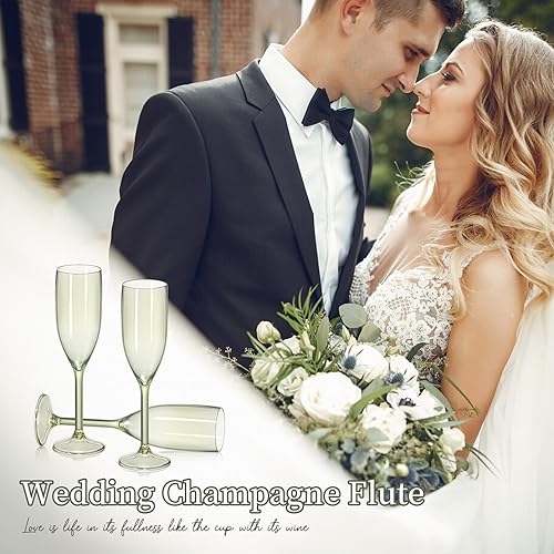 Miniatura 4 de XUWAIDSGN Copas de vino de plástico reutilizables de champán a granel, copas de champán vintage a granel, copas de bar de mimosa, copas de 5.4 onzas