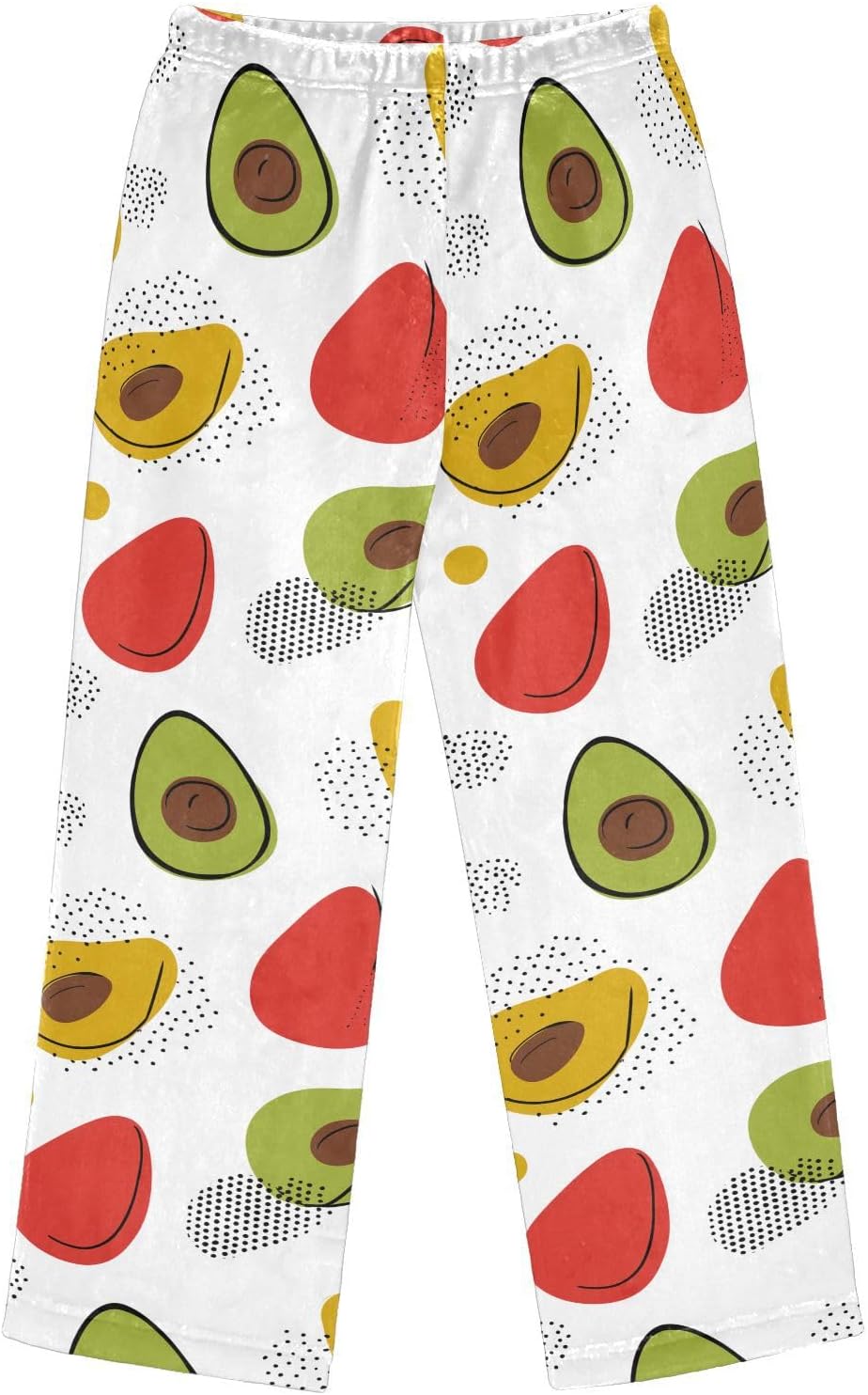 Avocado Dot Pattern Boys Pants for Kids Fleece Bottoms Long Jogger Pants Trousers with Pockets Size 6-14Y