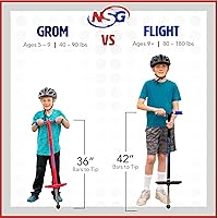 Vista 2 de NSG Grom Pogo Stick - Palo de 5 a 9 años, 40-90 libras, rojo