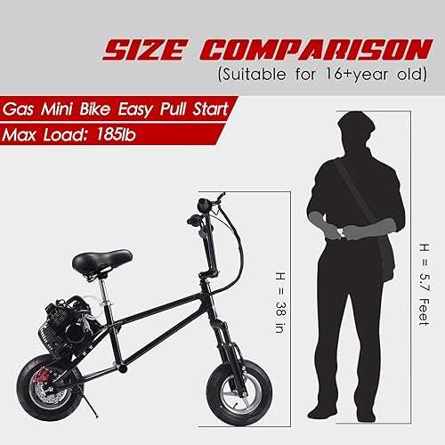 Miniatura 10 de Mini bicicleta de gas V2 de 2 tiempos, refrigerada por aire, súper scooter para adultos, mini bicicleta de campo a gas para jóvenes, motocicleta de