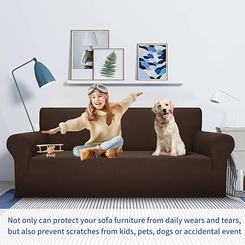 Miniatura 2 de MAXIJIN Funda elástica para sofá biplaza, 1 pieza, para sofá biplaza, funda antideslizante para sofá de 2 cojines, lavable, a prueba de perros,