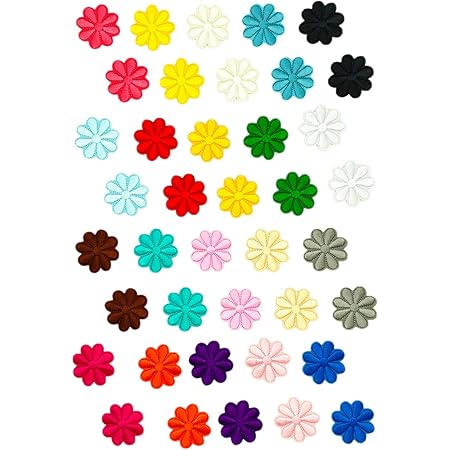 Amazon 40枚セット 8rabbit ワッペン セット アップリケ アイロン 花 ミニワッペン 女の子 名札 名札つけ ワッペン アップリケ 通販