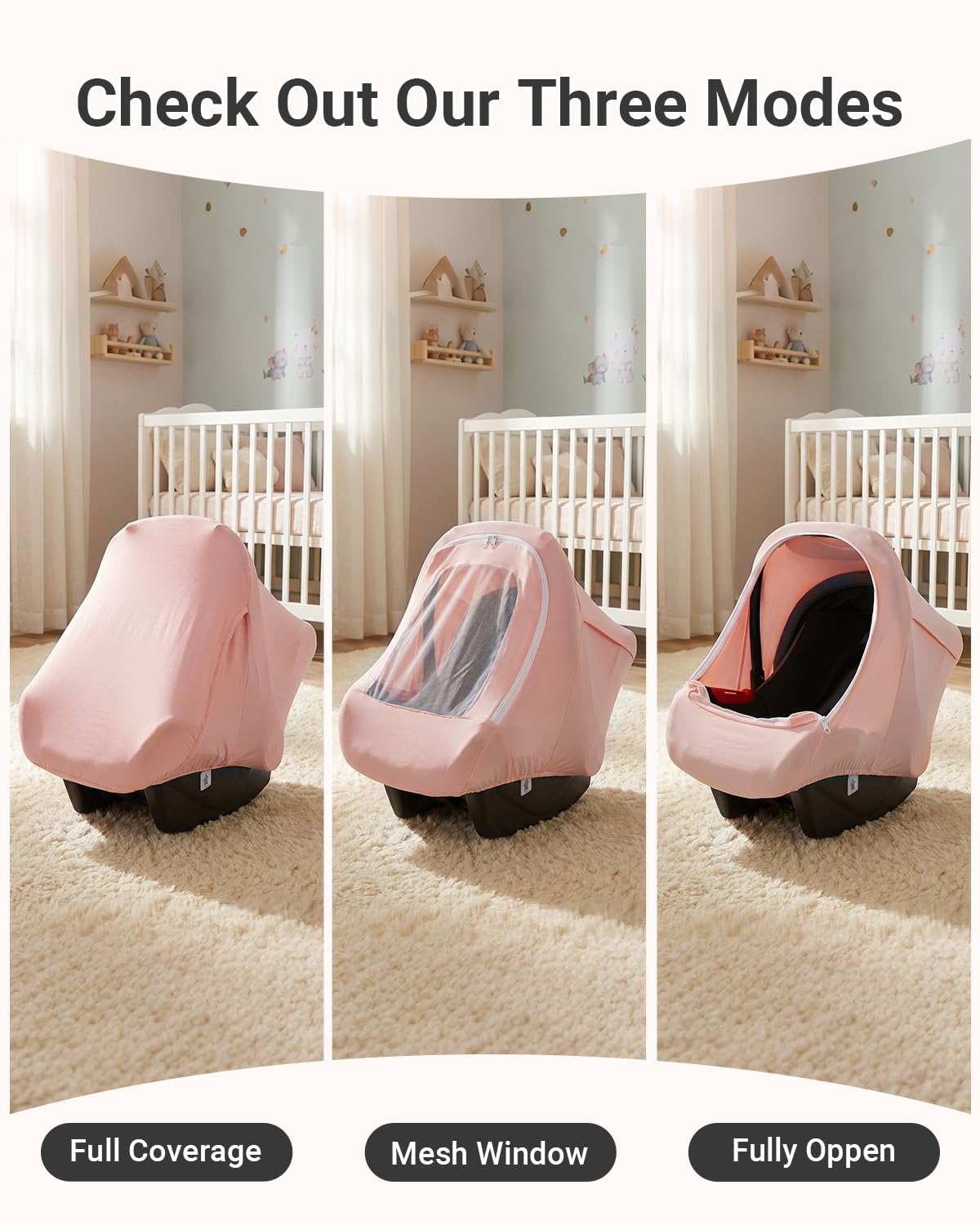 Metplus Funda de asiento de coche 2 en 1, funda multiusos para asiento de coche de bebé con parasol de privacidad, protege el asiento de seguridad de tu bebé con estilo, fundas para portabebés para