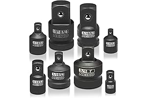 NEIKO 30223A 8 Piece Impact Socket Adapter Set Standard SAE Size with Easy-Release Ball Detent