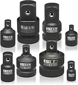 NEIKO 30223A 8 PC Impact Socket Adapter Set, Standard SAE Size, Cr-V Steel, Impact Driver & Wrench Conversion Kit, Locking Impact Socket Adapters & Reducer Set, Ball Detent, 1/4”, 3/8”, 1/2", 3/4”, 1” - Socket Wrenches - Amazon.com