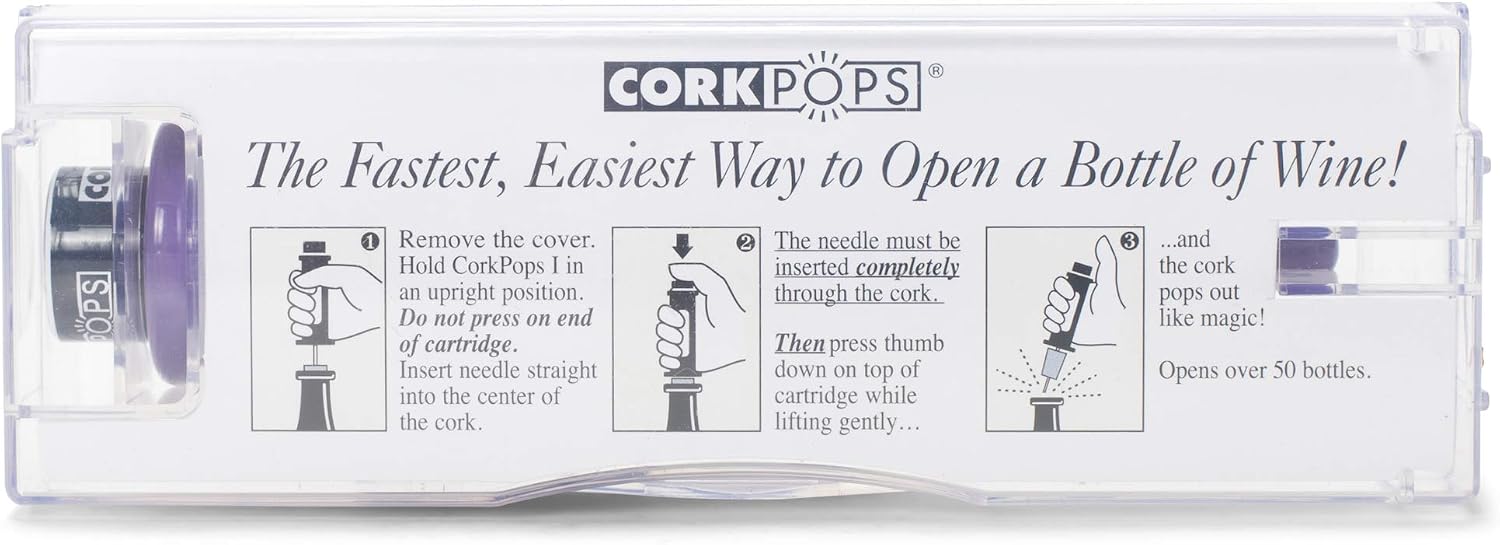 Cork Pops White 6.5 Inch Original Wine Bottle Opener