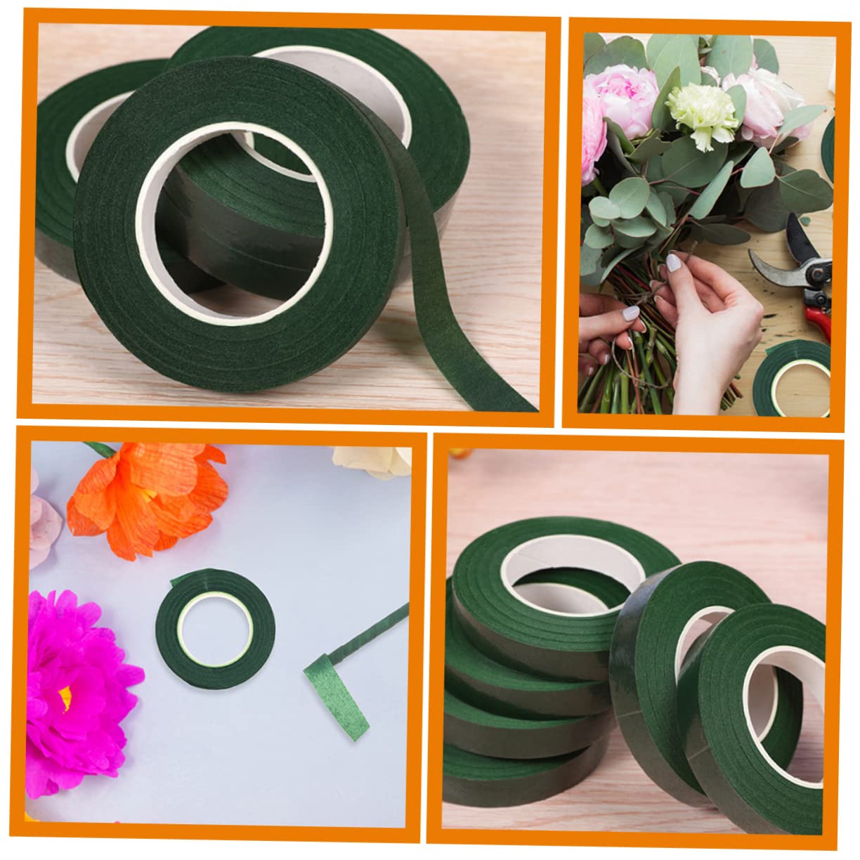 5rolls Green Floral Stem Wrapping Tape Florist Tape Flower Arrangement Supplies Craft Flowers
