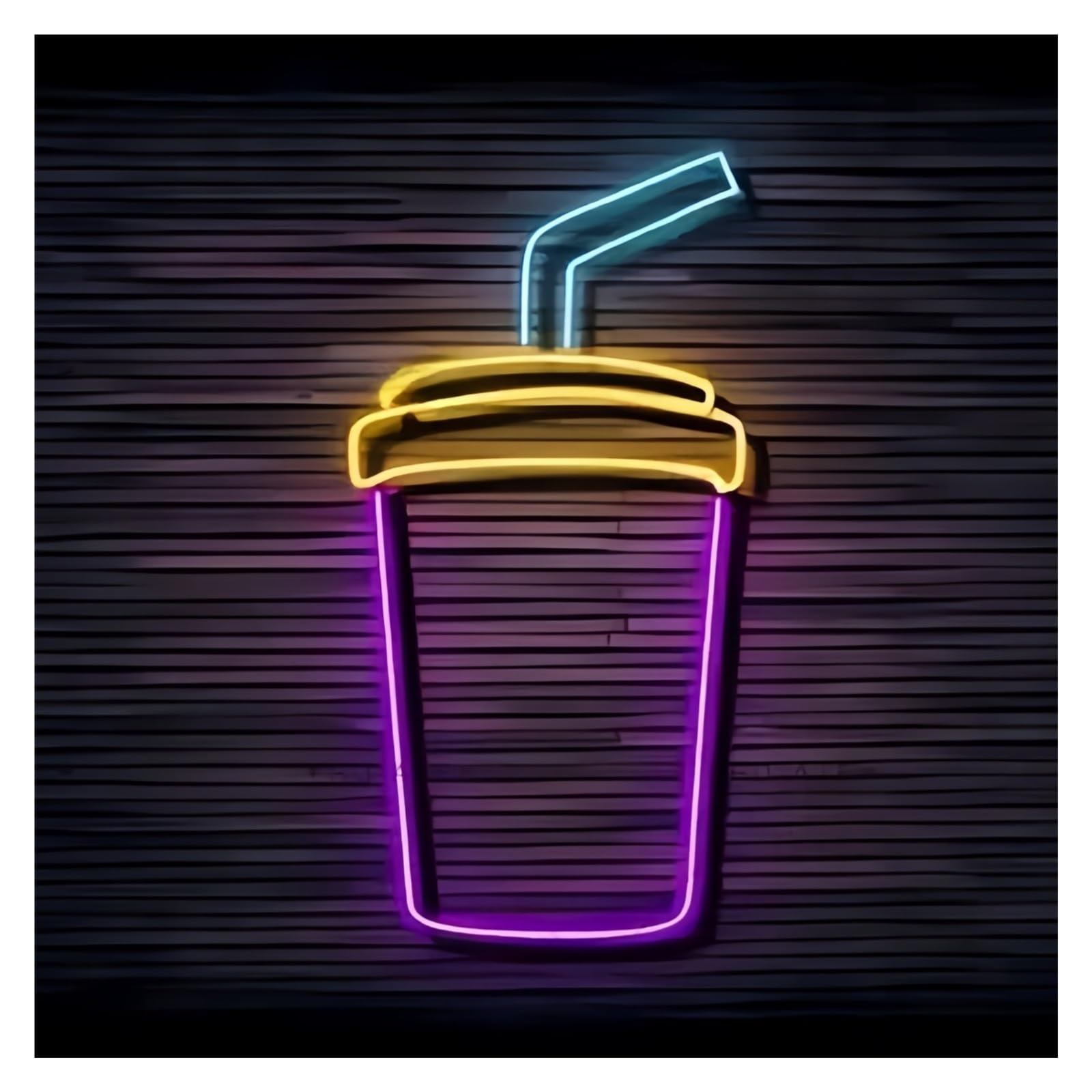 LEMST Signs Lamp Drink Neon Sign USB Powered Adjustable Brightness Food Neon Lights Suitable for Bistro Party Wall Decoration 20cmx30cm
