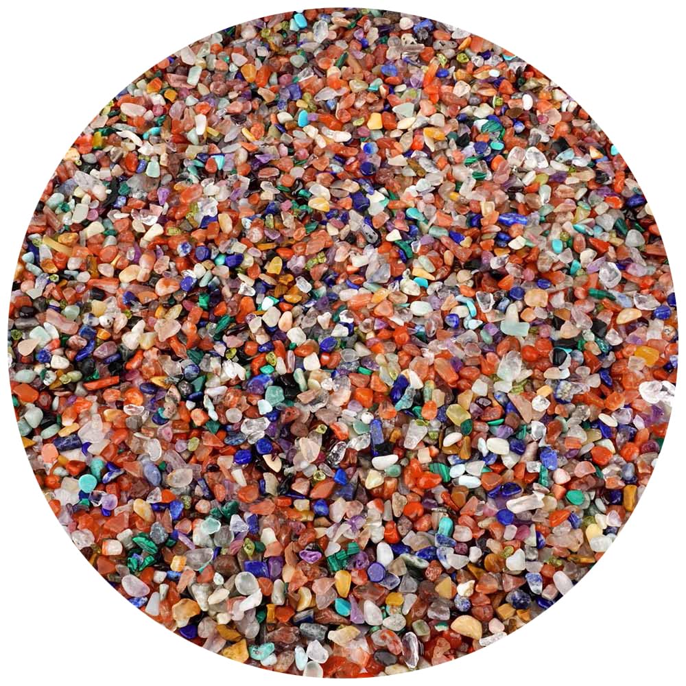 10 kg Wunderstein24 Bunter Trommelstein - Mix echte Edelstein - Mischung aus aller Welt Ø ca. 5 – 8 mm kleine Heilsteine Mineralien Dekosteine Wassersteine Glückssteine