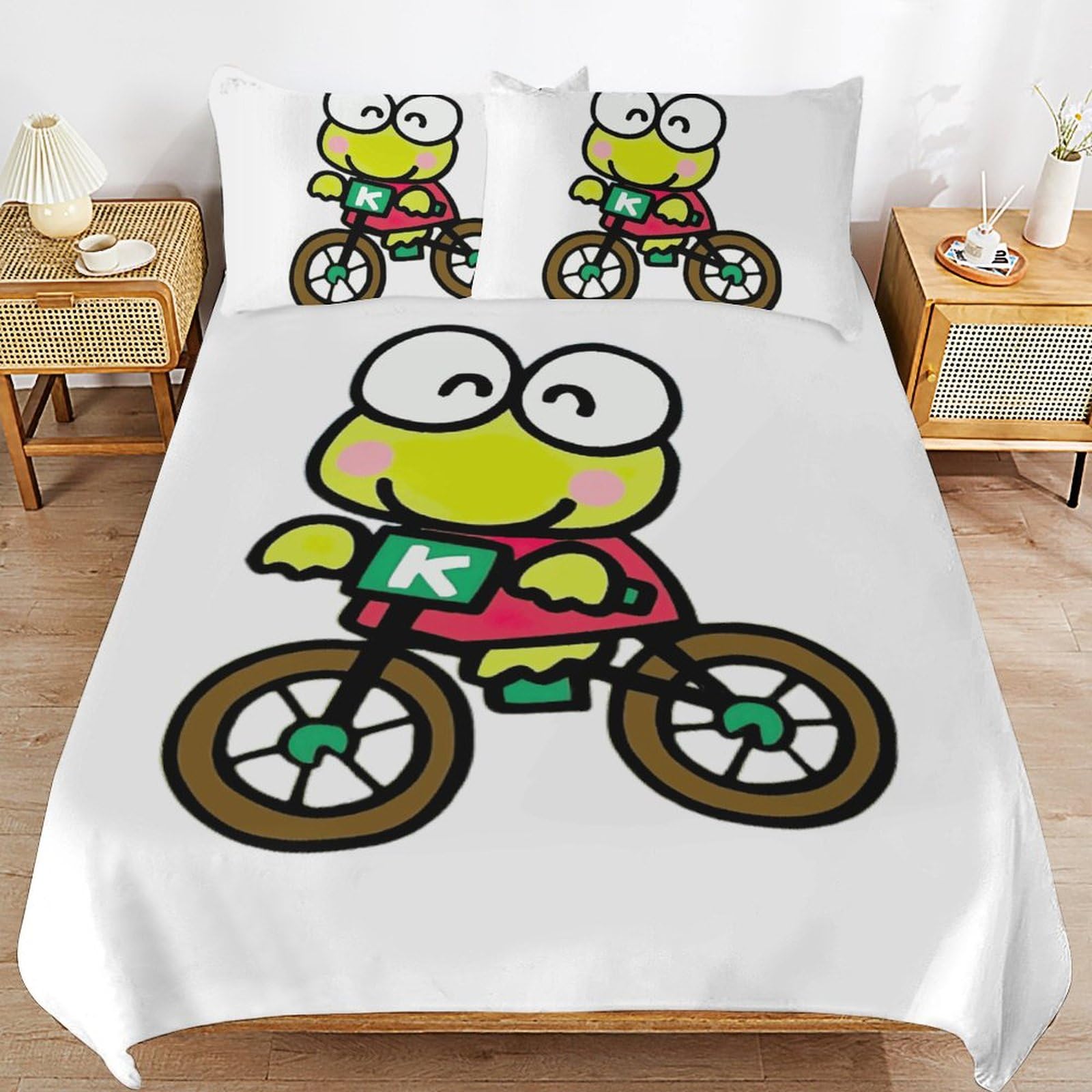 Amazon｜けろけろけろっぴ ベッド3点セット 布団カバー シングル 3点