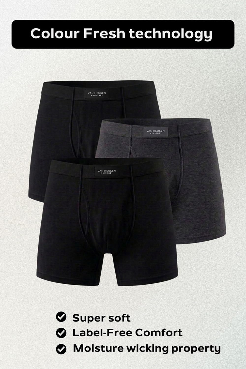 Van Heusen Men's Cotton Briefs (Pack of 3) (10031_ANTHRAMEL, PUREBLACK,PUREBLACK-M_Pure Black, Anthra Mel, Peat_M) 4
