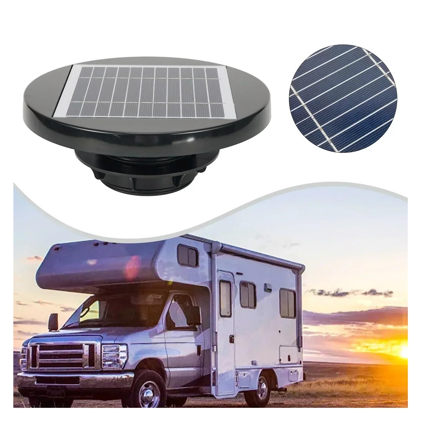 Solarny Sufitowy Wentylator Wyciągowy Dachowy Wentylacyjny Do Łodzi, Kampera, Przyczepy Kempingowej Bardzo Silny Wiatr