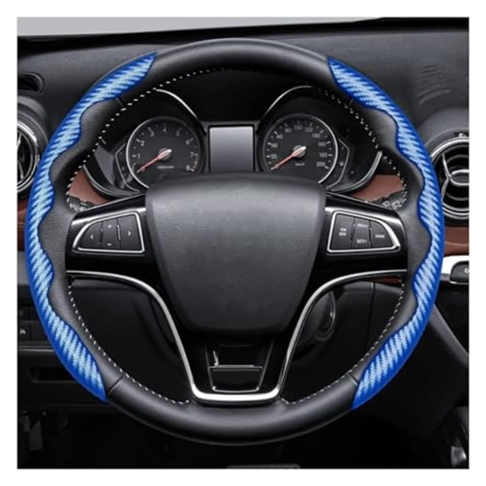 Funda Volante Coche para Benz para EQE para SUV 2022 Antideslizante Transpirable Segmentado Protector De Volante Cubierta Interior Coche Auto