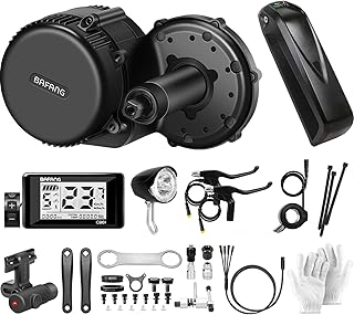 Bafang Middle Motor 250 W 36 V with Battery BBS01B G340 ebike Conversion Kit C961 Display, 36 V 15 Ah Battery and Battery Charger