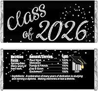 Vista 8 de Graduation Candy Wrappers, Chocolate Bar Labels, Class of 2026, Grad Party Favors, Pack of 20 (Green/Gold)