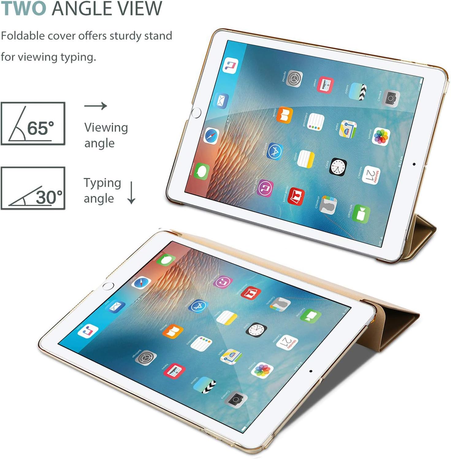 Smart Magnetic Stand Case for Apple iPad Pro 11 - Compatible Only with 2022, 2021, 2020, 2018 Models - Slim Protective Cover (Gold) - Image 4