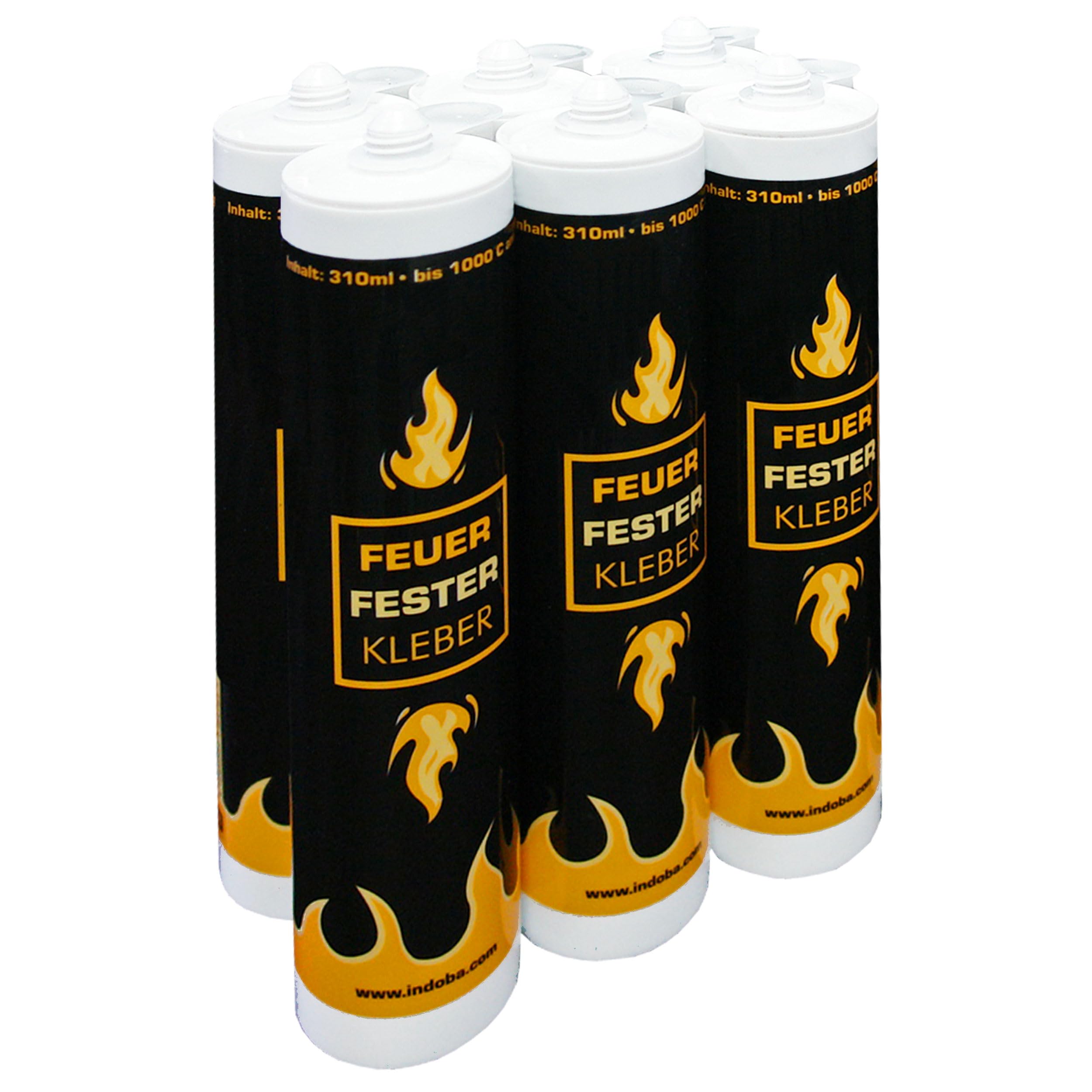 Feuerfester Kleber - Hochtemperaturkleber, Schamottkleber, Ofenkleber, 6 Stück, grau/beige, IND-70700-FFKL-06