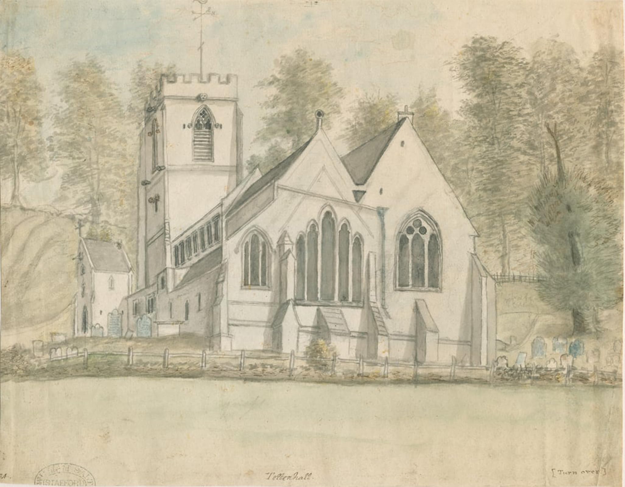 POSTERIIk Famous Modern Artwork Art Mural Tettenhall Church by Stebbing Shaw Oil Paintings Pictures for Home Decor 60x90cm