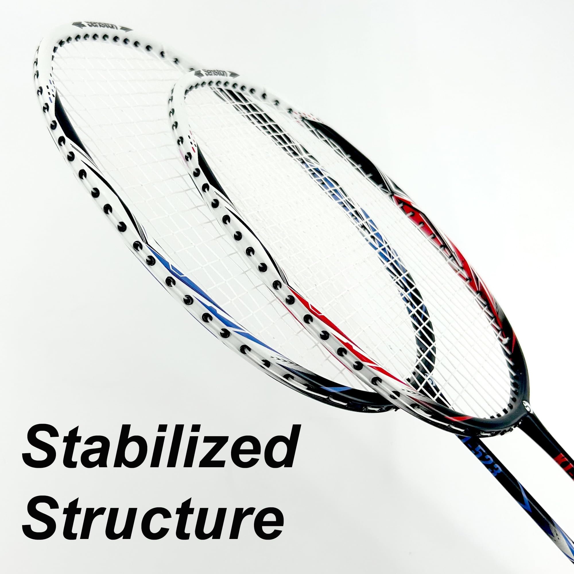 Senston Racchette Badminton in Fibra di Carbonio per Allenamento, Badminton Set con Borsa e 6 Volani in Nylon