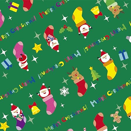 Amazon タカ印 ラッピングペーパー クリスマス 包装紙 49 3054 レインボーサンタ緑 半才判 50枚 文房具 オフィス用品 文房具 オフィス用品