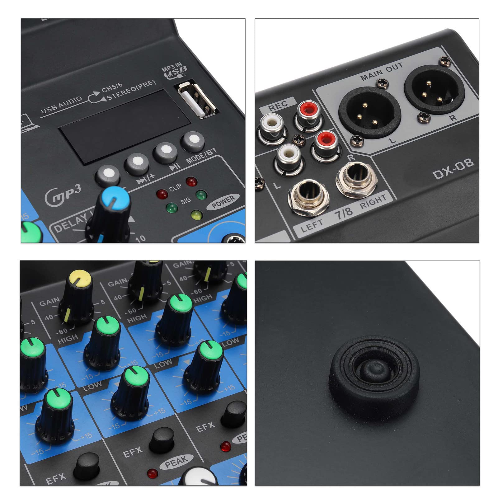 Miksery na żywo 8-kanałowy profesjonalny Bluetooth Live Studio Audio Mikser Power Mixing Amp Live Stage USB Mini mikser