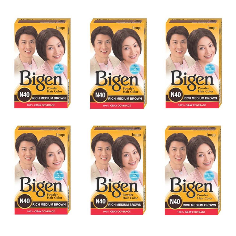Bigen Powder Hair Color, Rich Medium Brown N40 - Pack of 6 (Combo Set)-image-21