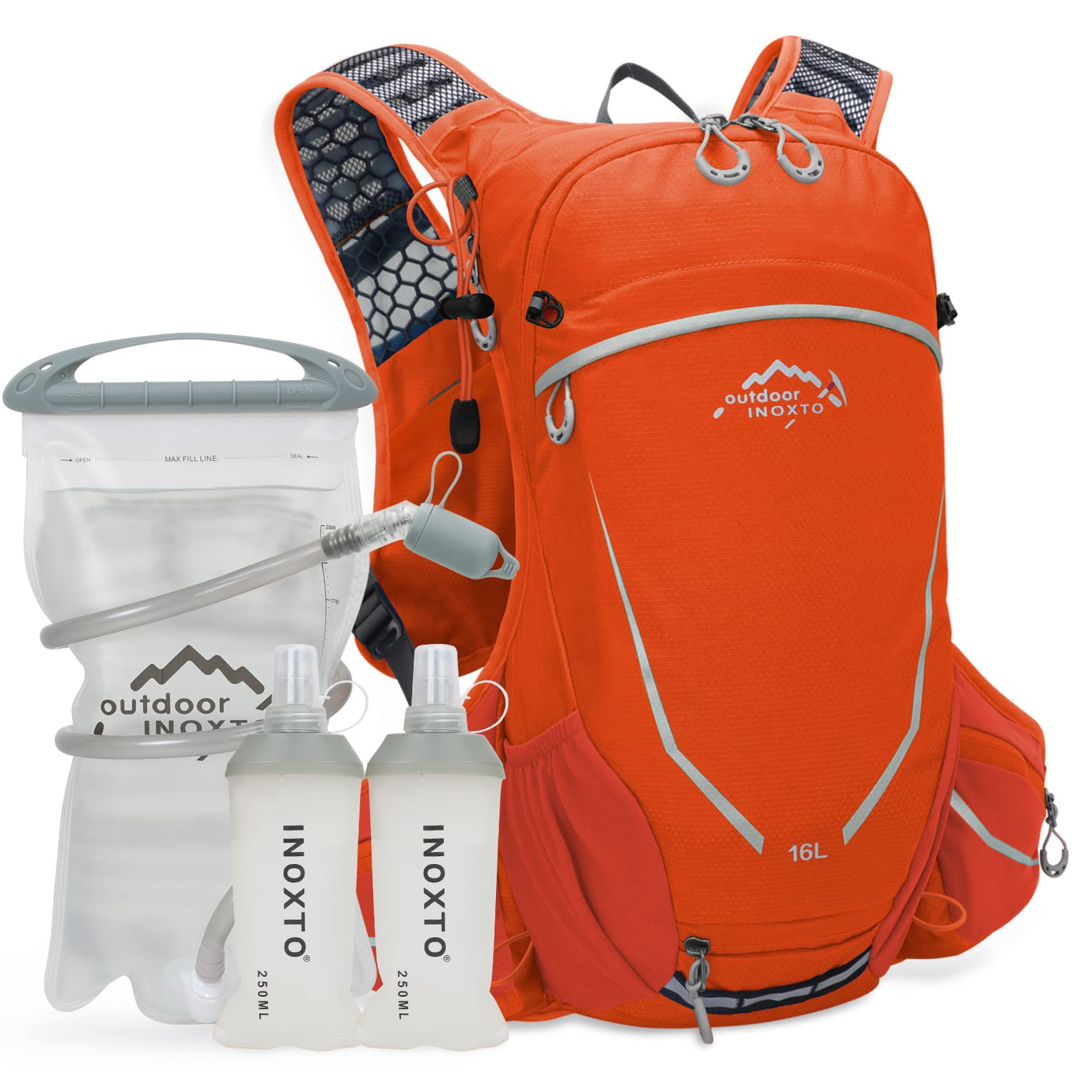 INOXTO 16L Hydration Backpack with Free 2-Liter Water Bladder,The Lightweight Hydration Pack for Cycling Hiking Ski Snow for Men Women