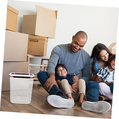 Miniatura 7 de HOMSFOU Cubo de basura de plástico transparente, cuadrado pequeño, cubo de basura de plástico, contenedor de papel para oficina, hogar, cocina,