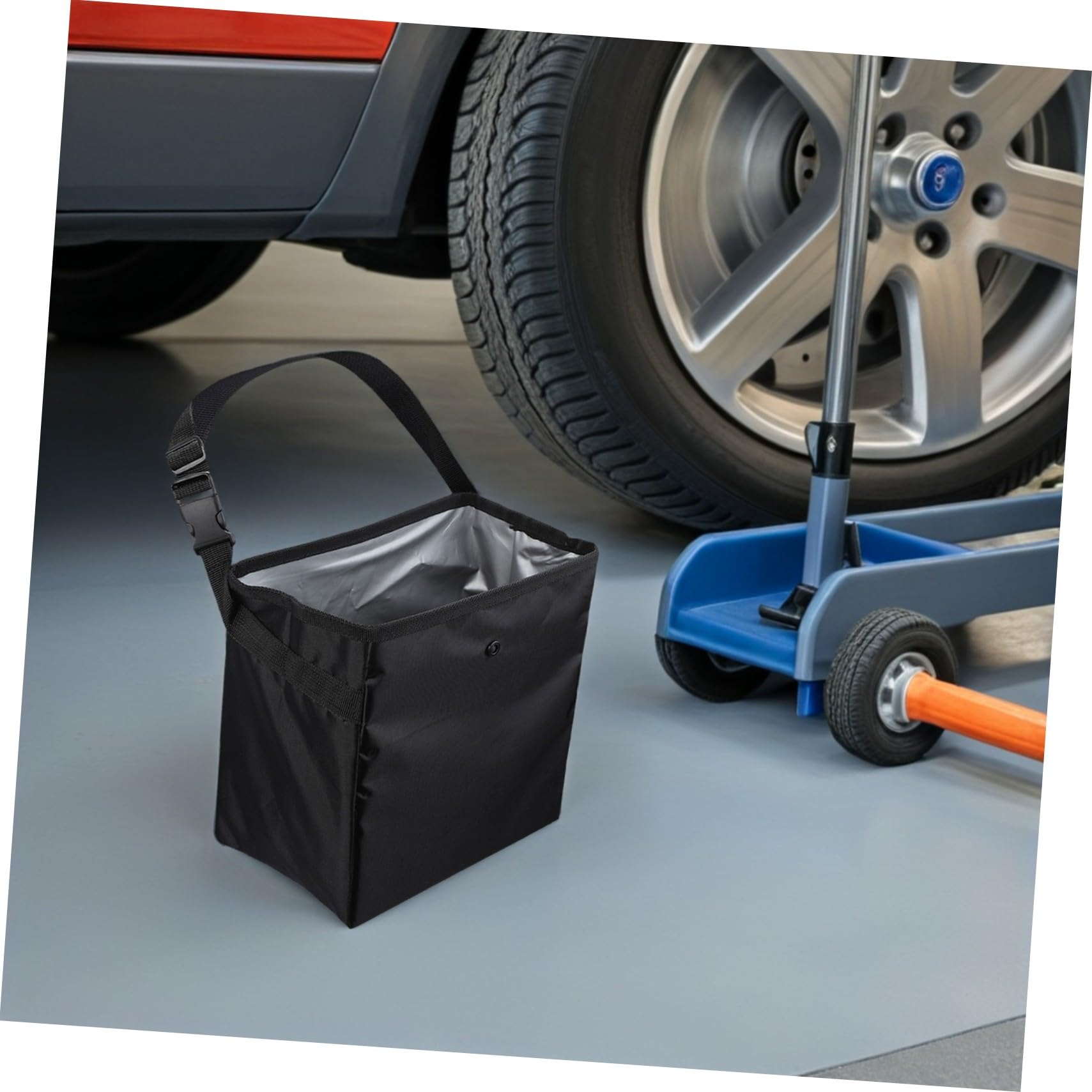 2 Stück Auto Mülleimer 8, 5l Schwarz Tragbar für Reise | Nylon und Pvc, für Camping und Heimorganisation, Passend für Reisebedarf und Ausrüstung