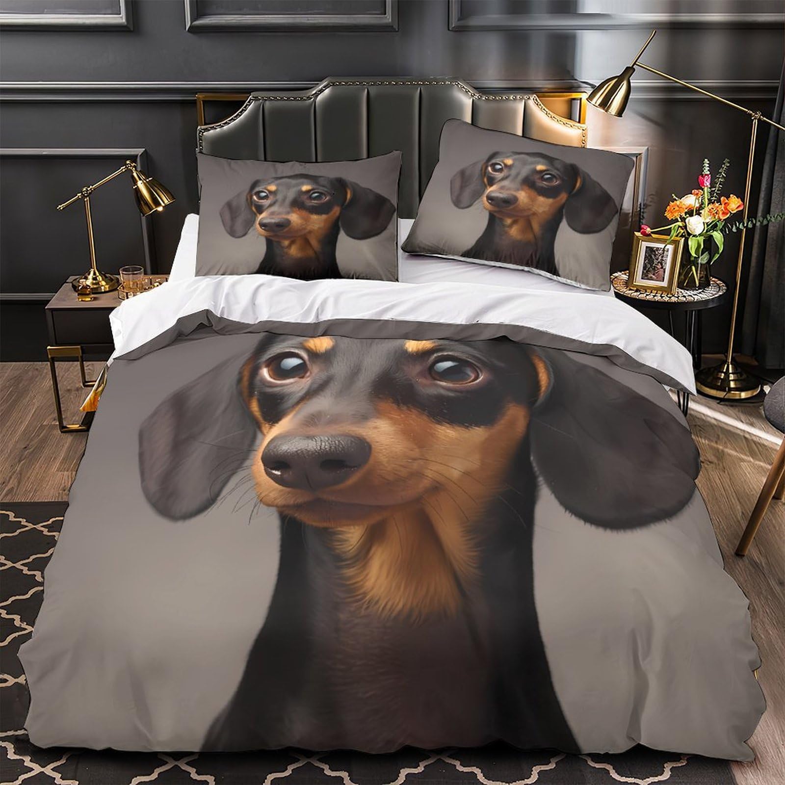 Parure de couette Teckel 3D en microfibre ultra résistante