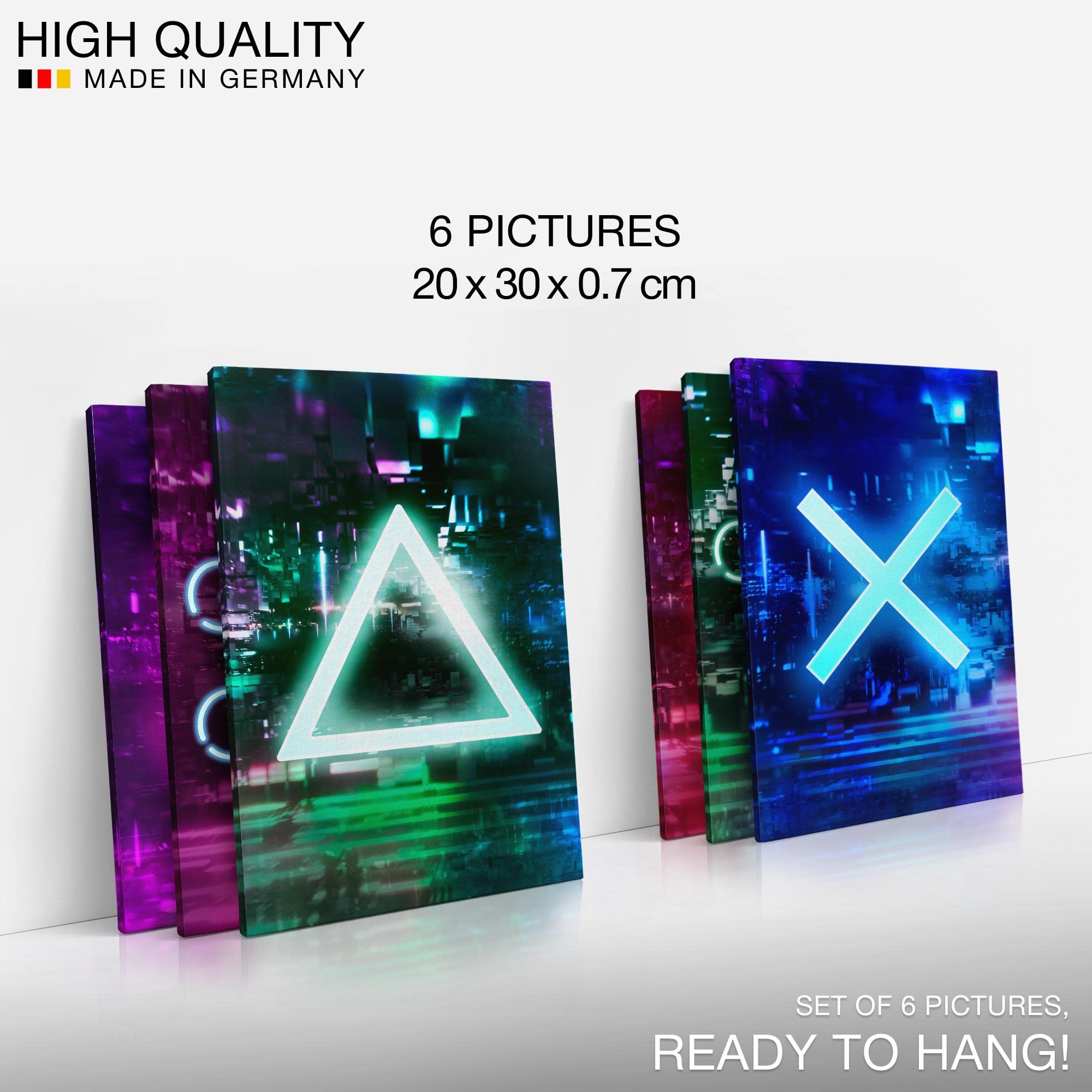Canvas Game Console Gamer - Completely Ready to Hang - Stylish Decoration - 6 Pictures Set - Teenager Living Room N021364a - Image 2