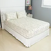 Jogo de Lençol Cama Casal 3 Peças Estampado 100% Algodão com Elástico e Toque Macio Cozzilar (Modelo 12)