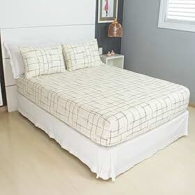 Jogo de Lençol Cama Casal 3 Peças Estampado 100% Algodão com Elástico e Toque Macio Cozzilar (Modelo 12)