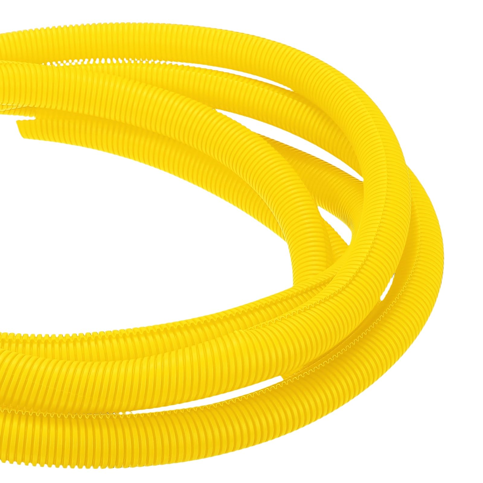 DMiotech 20ft Wire Loom Split Tubing 1 1/4 Inch, Cord Protectors from Pet Flexible Conduit Cable Management for Office Home Garden, Yellow