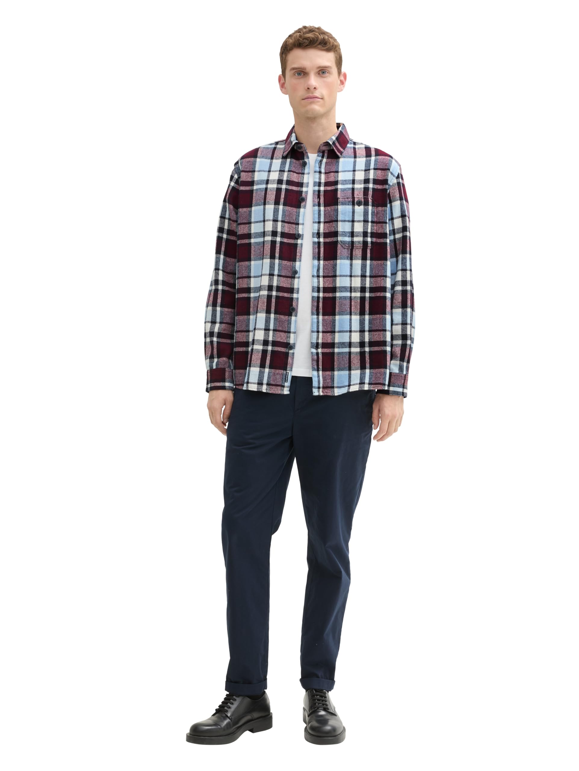TOM TAILOR Herren Comfort Fit Hemd im Karomuster, 36680 - Purple Twill Check, L – Ansicht 2