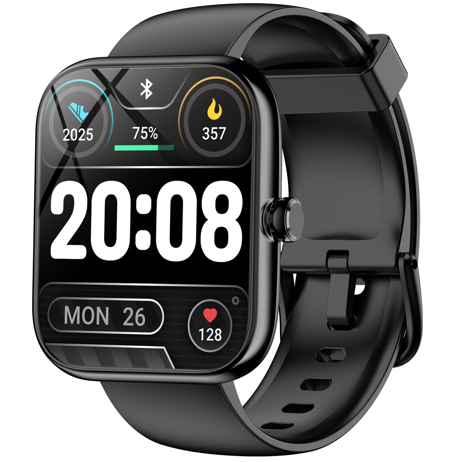 Smart Watch with Alexa Built-in‌, 1.83" HD Fitness Tracker with Bluetooth Calls/Messages, IP68 Waterproof, 120+Sports Modes, 24/7 Heart Rate/Sleep Fitness Watch Compatible with iOS/Android (Black)