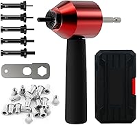 Vista 8 de Kit de adaptador de pistola de remache LSLANSOON con mango de agarre, accesorio de taladro para remache, herramienta manual de inserción de tuerca