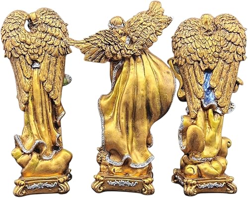 Miniatura 3 de MORIN Imágenes  Escultura Religiosa  Conjunto De 3 Arcángeles Miguel, Rafael y Gabriel 9.4 in  Resina Pintada a Mano