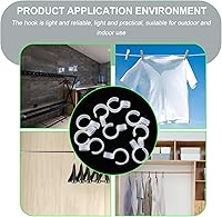 Vista 5 de 100 ganchos de conector para perchas de plástico, ganchos de plástico para ahorrar espacio, mini ganchos en cascada resistentes para colgar ropa