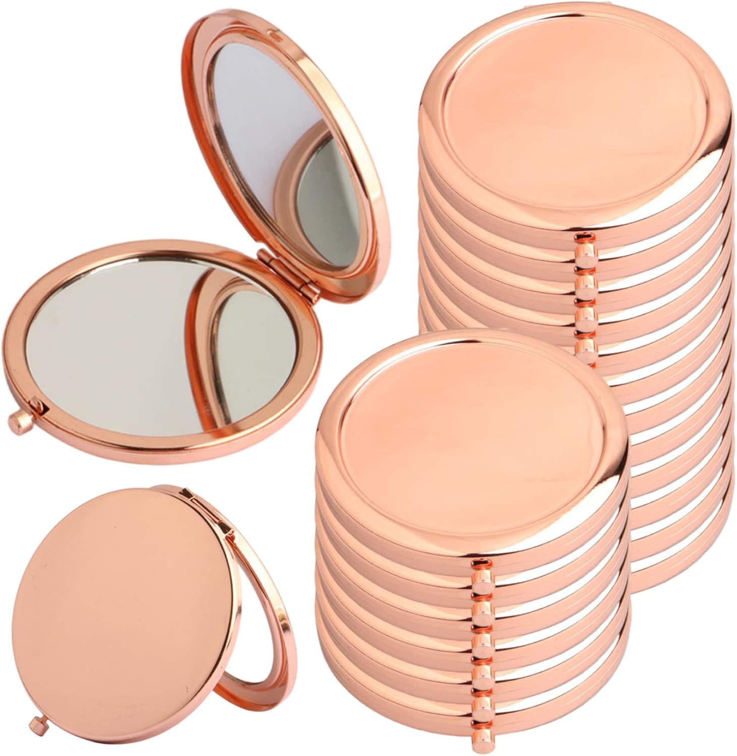 20PCS Metal Compact Mirror for Purses, Double-Sided Vintage Round Pocket Mirror for Women, Birthday Party Wedding Gifts Pocket for Women